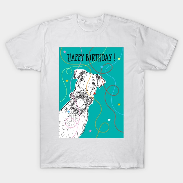 Cute Happy Birthday Dog T-Shirt by AdamRegester